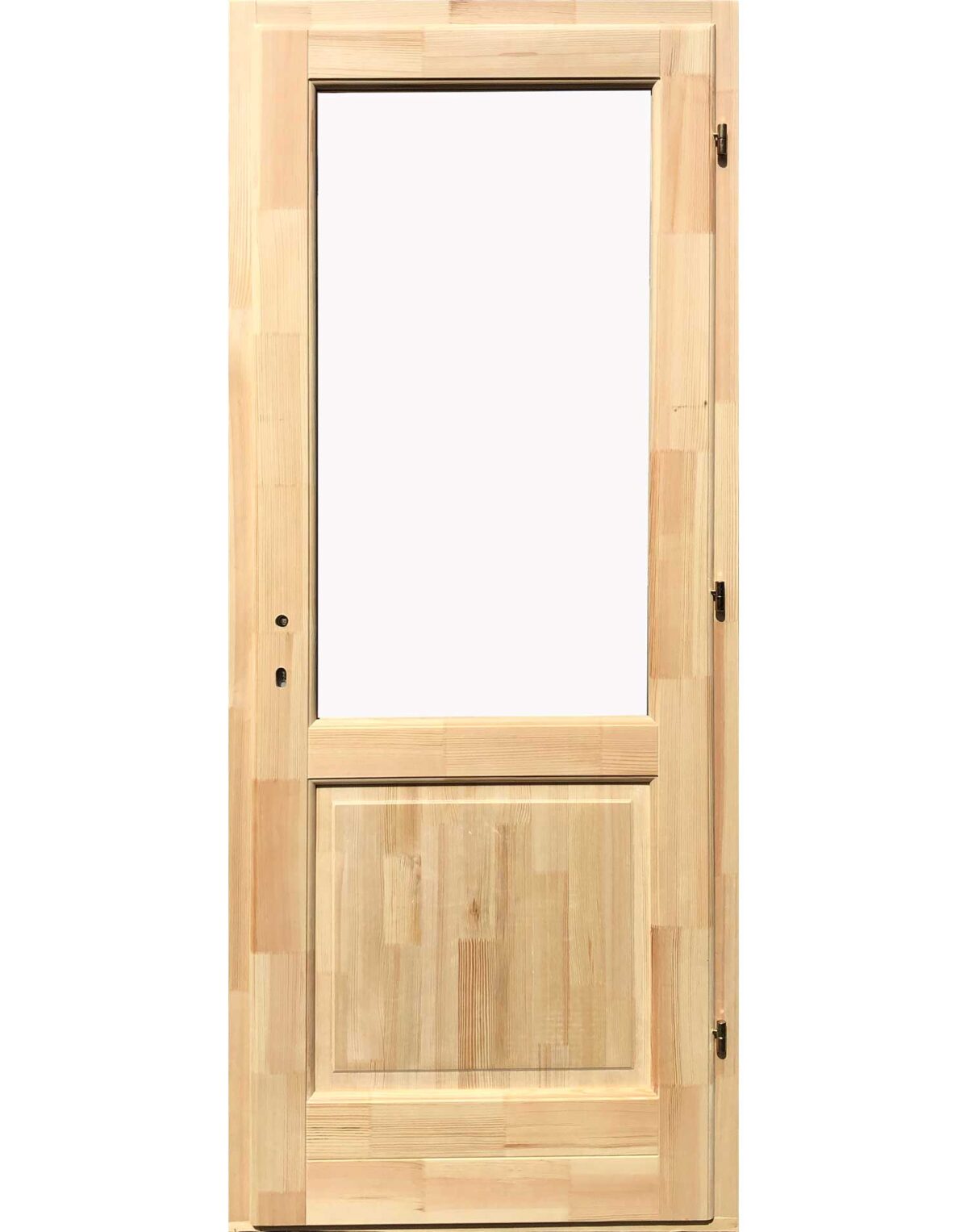 M2-11 félig üveghelyes fa beltéri ajtó FIX 12 cm-es pallótokkal 100x210 cm