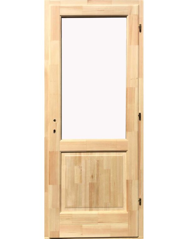 M2-11 félig üveghelyes fa beltéri ajtó BLOKK tokkal 75x210 cm